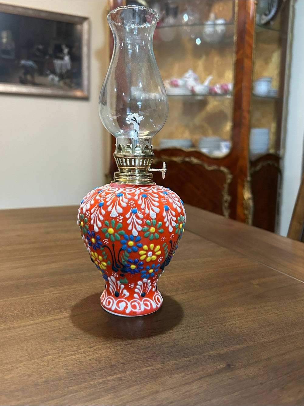Handmade Ceramic Gas or Oil Lamp - Turkish Traditional Decorative Oil Lamp